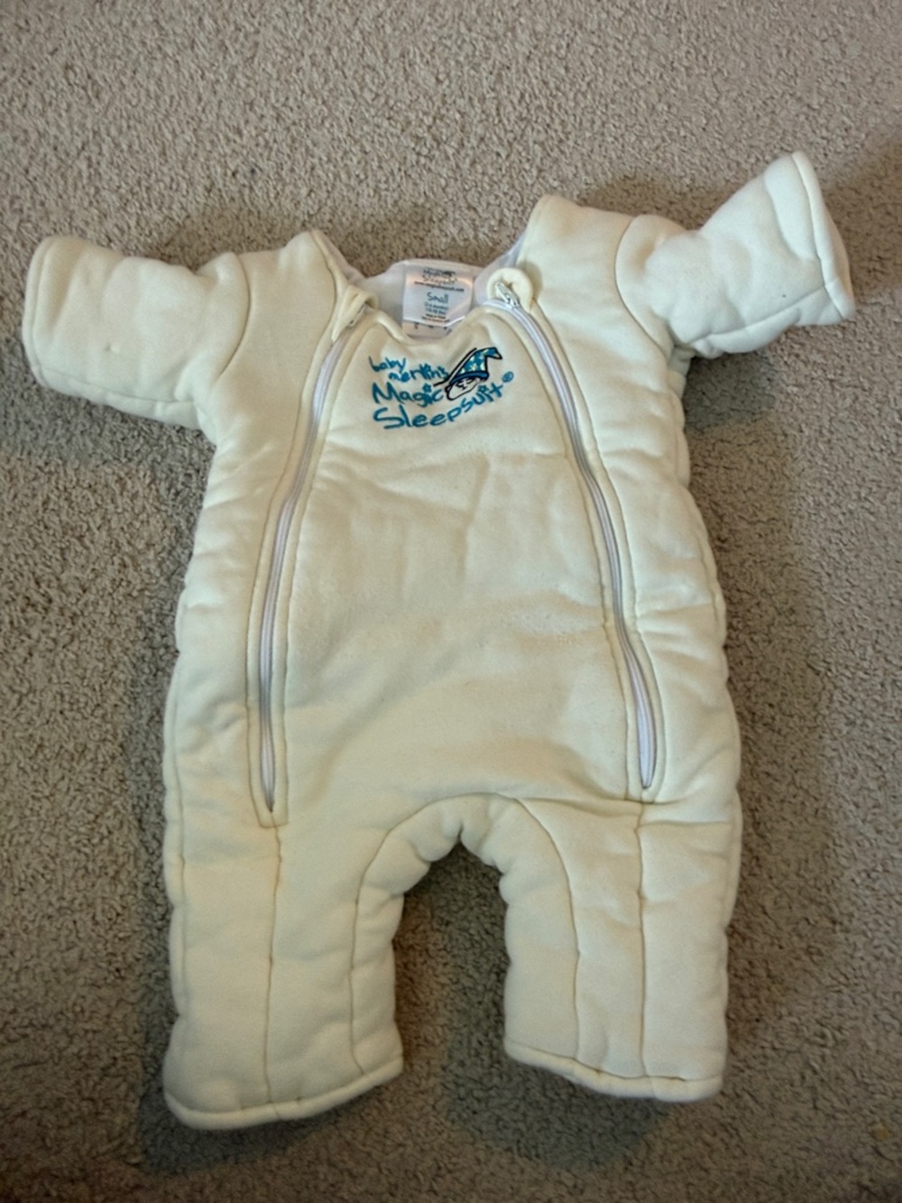 Plush Cream Baby Sleepsack One-Piece with Dual Zippers